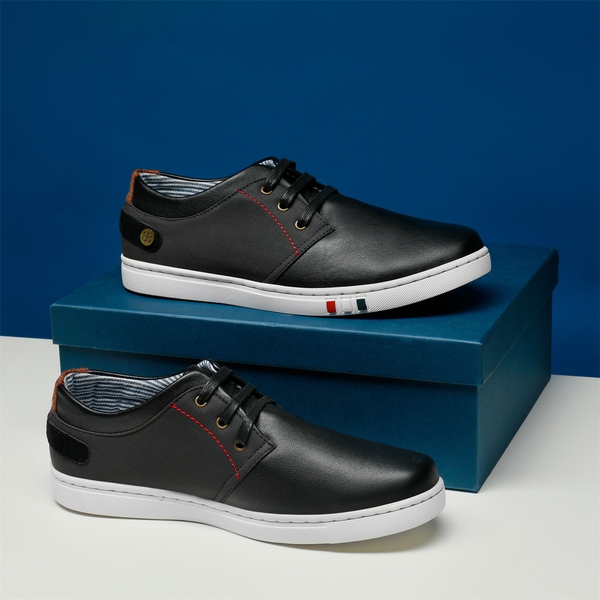 Men's Modern Casual Fashion Sneakers - BLACK - 6